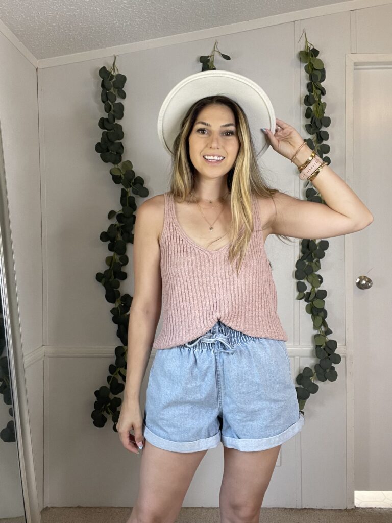 Summer look Blush Pink Knitted Top